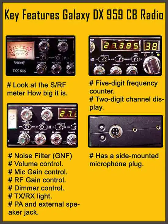 Galaxy DX 959 CB Radio Key Features