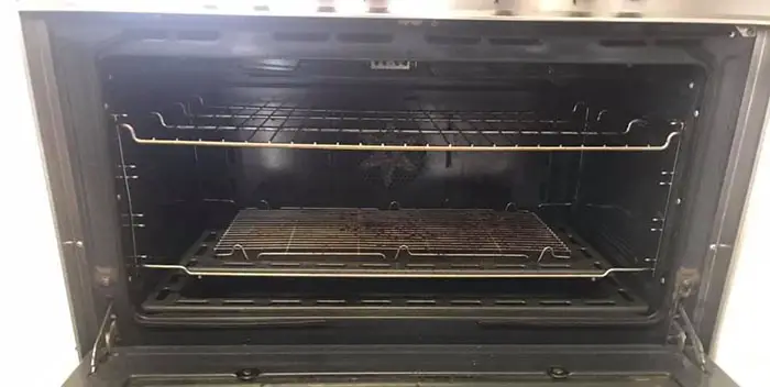 The oven is dirty