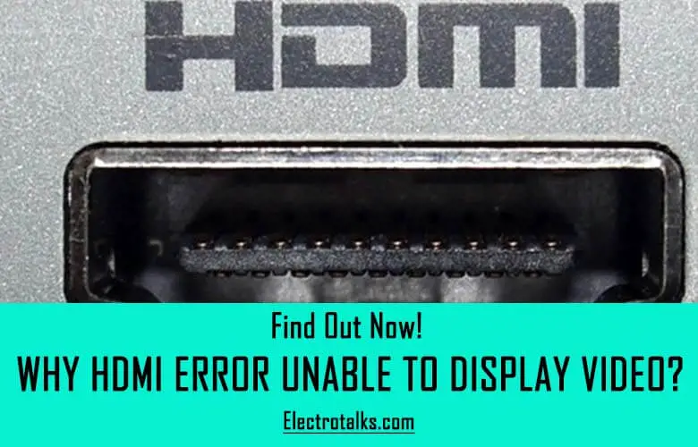 hdmi error unable to display video fix