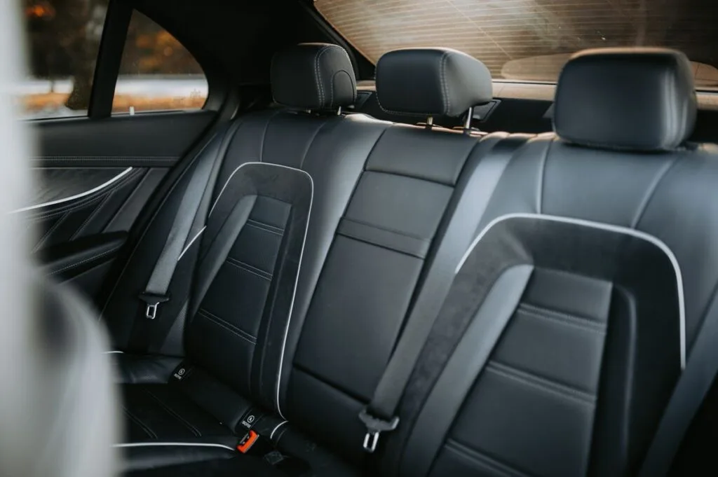 The interior and rear seats of a car