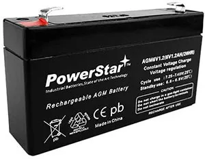 PowerStar (1.2AH SLA) 6-Volt AGM Battery