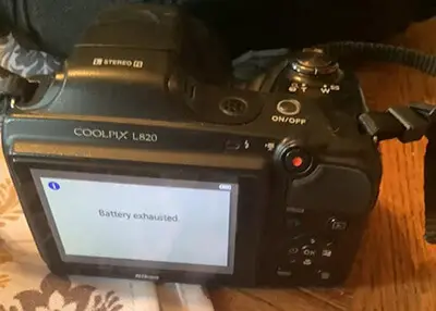 Nikon camera say battery exhausted