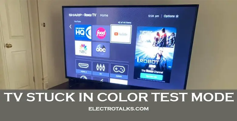 TV stuck in color test mode
